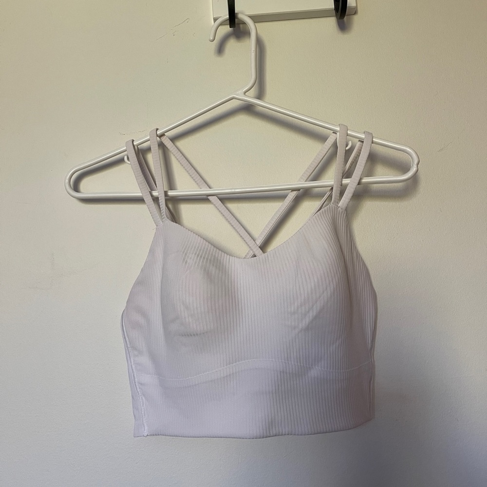 Lululemon Like a Cloud Longline Bra, White, Size 10